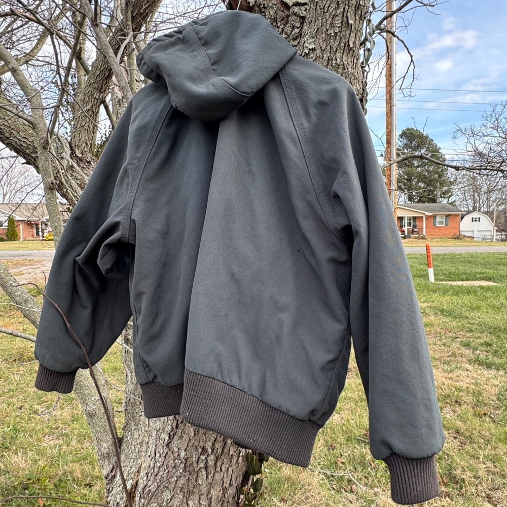 Vtg 90s Carhartt J140 Charcoal Grey Active Jacket 2XL Made in USA Red Script Tag - Picture 2 of 10